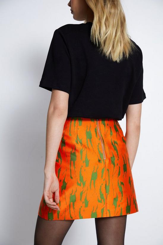 Warehouse Jacquard Orange Print Mini Skirt 5