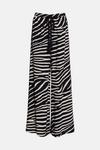 Warehouse Rayon Zebra Rope Waist Floss Wide Leg Trouser thumbnail 4