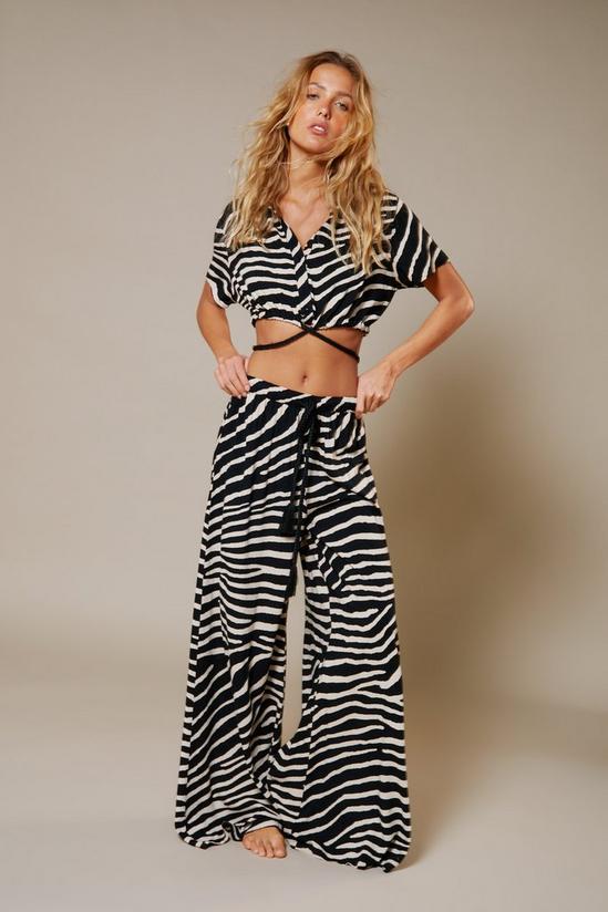 Warehouse Rayon Zebra Rope Waist Floss Shirt 2