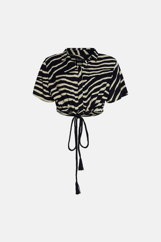 Warehouse Rayon Zebra Rope Waist Floss Shirt 4