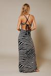 Warehouse Rayon Zebra Rope Halter Neck Maxi Dress thumbnail 5