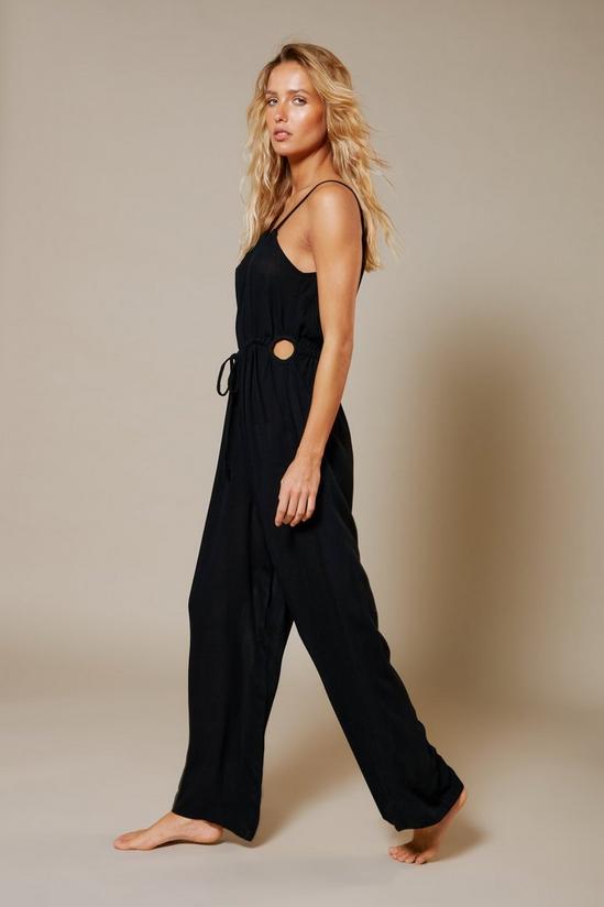 Warehouse Crinkle Ring Side Cover Up Jumpsuit 2