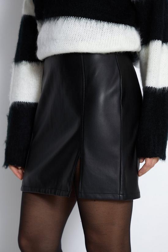 Warehouse Faux Leather Mini Pelmet Skirt 2