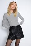 Warehouse Faux Leather Pleated Shorts thumbnail 1