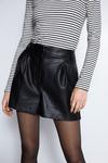 Warehouse Faux Leather Pleated Shorts thumbnail 2