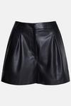 Warehouse Faux Leather Pleated Shorts thumbnail 4