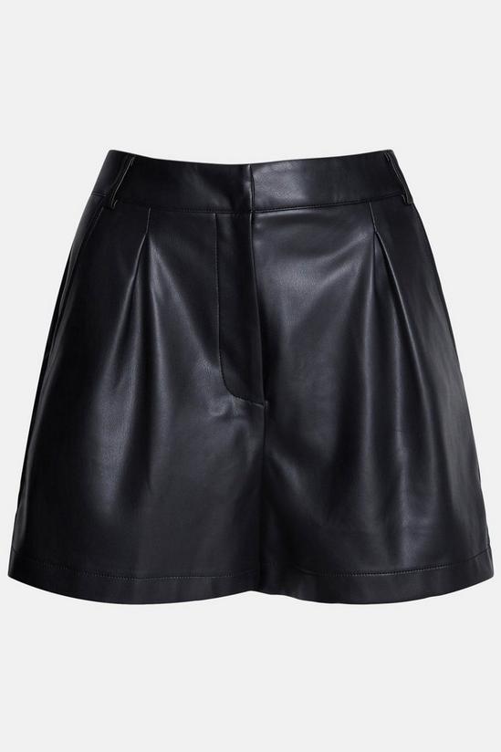 Warehouse Faux Leather Pleated Shorts 4