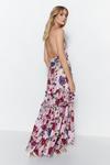 Warehouse Floral Jacquard Halter Plunge Maxi Dress thumbnail 4