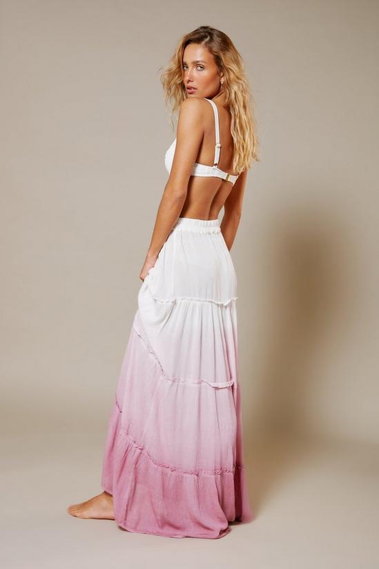 Warehouse Crinkle Viscose Ombre Tiered Maxi Skirt 3