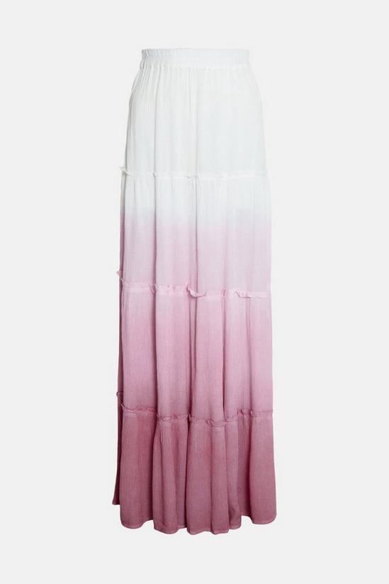 Warehouse Crinkle Viscose Ombre Tiered Maxi Skirt 4
