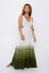 Warehouse Crinkle Viscose Ombre Tiered Tie Maxi Dress thumbnail 2