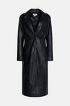 Warehouse Premium Real Leather Contrast Stitch Duster Coat thumbnail 4