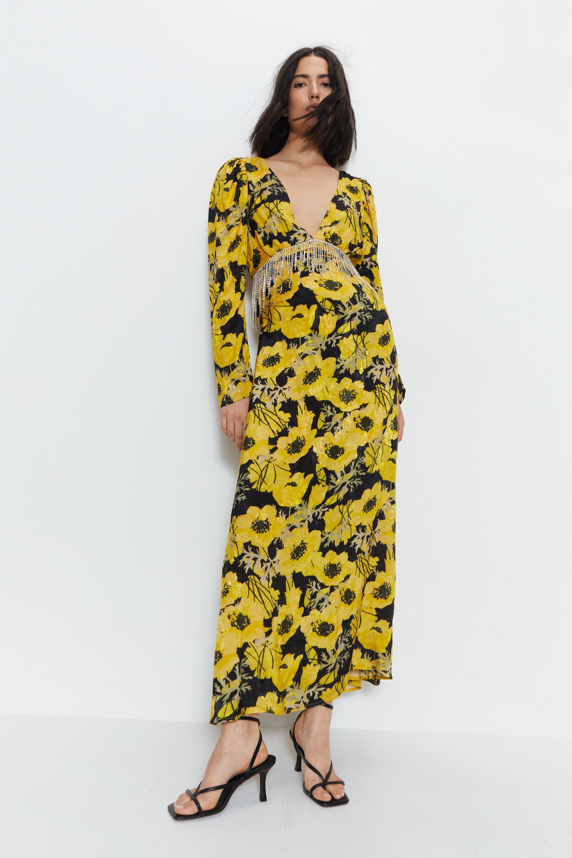 Warehouse black clearance and yellow dress