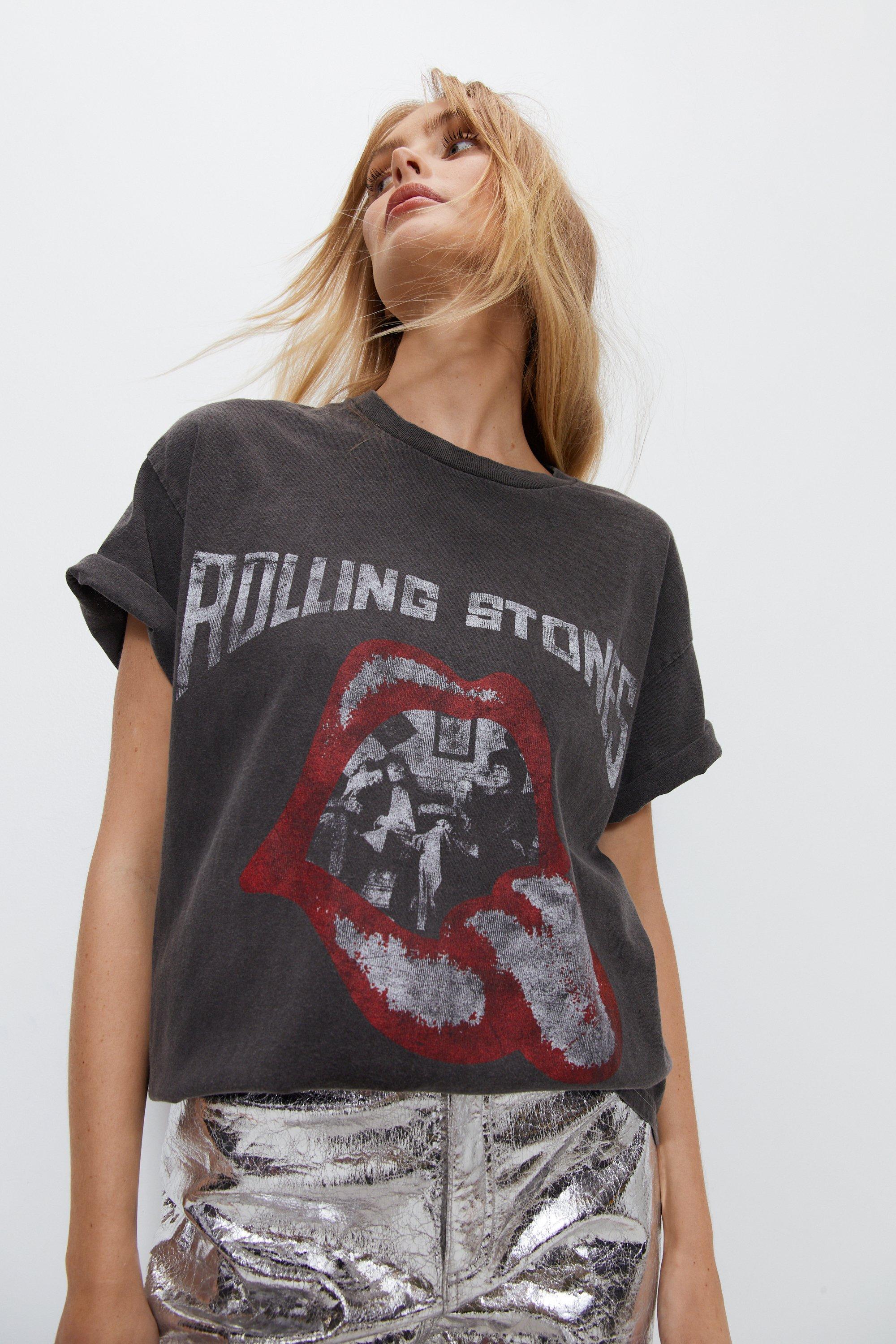 Womens The Rolling Stones Graphic T-shirt - charcoal