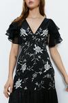 Warehouse Embroidery Ruffle Sleeve Maxi Dress thumbnail 2