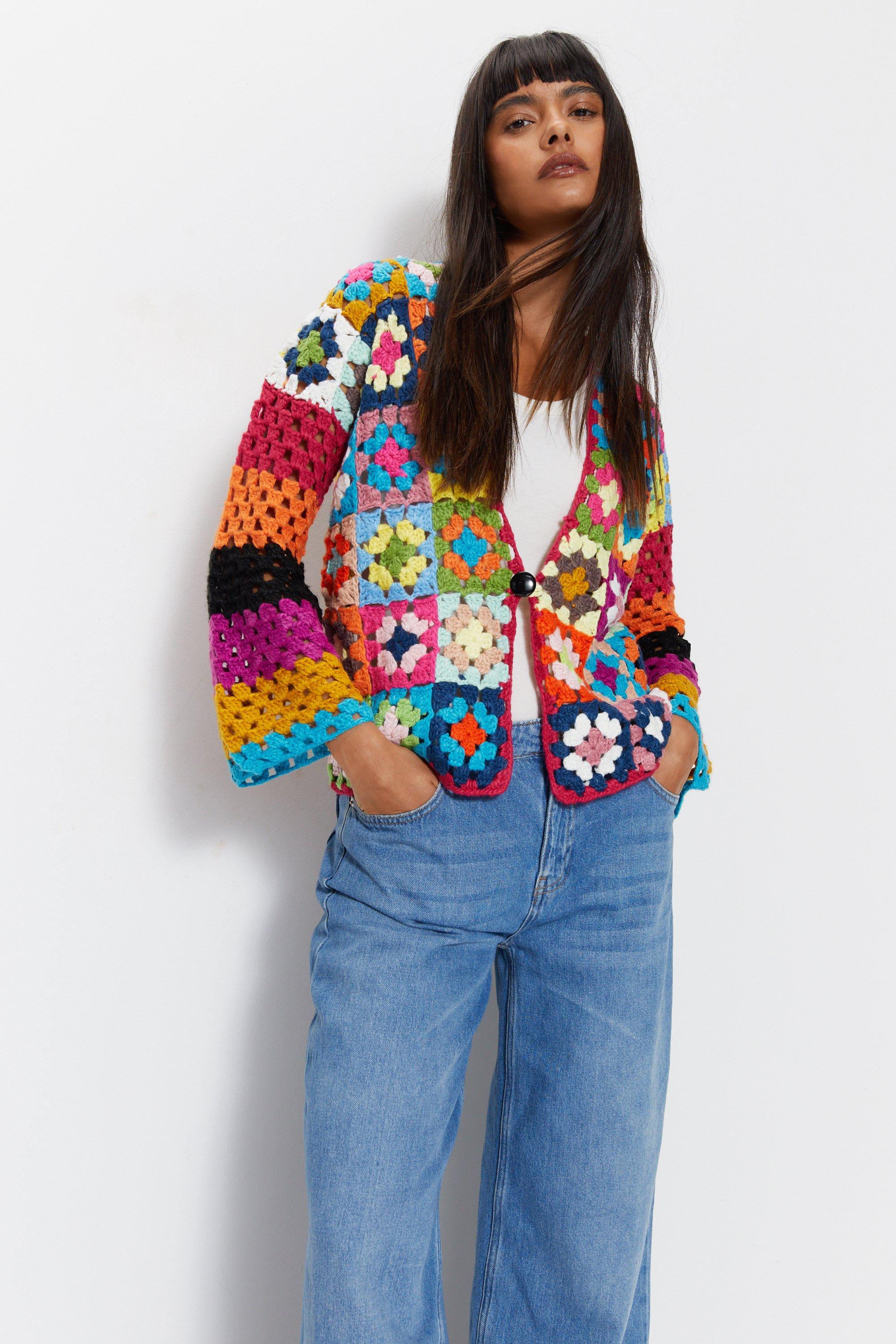 Jumpers Cardigans Crochet Multicolor Oversized Cardigan