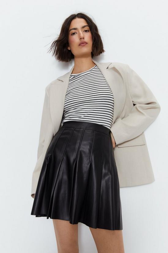 Warehouse Premium Faux Leather Pleated Skirt 1