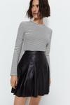 Warehouse Premium Faux Leather Pleated Skirt thumbnail 3