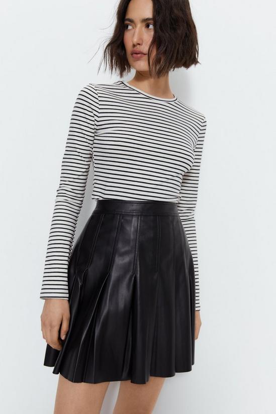 Warehouse Premium Faux Leather Pleated Skirt 3