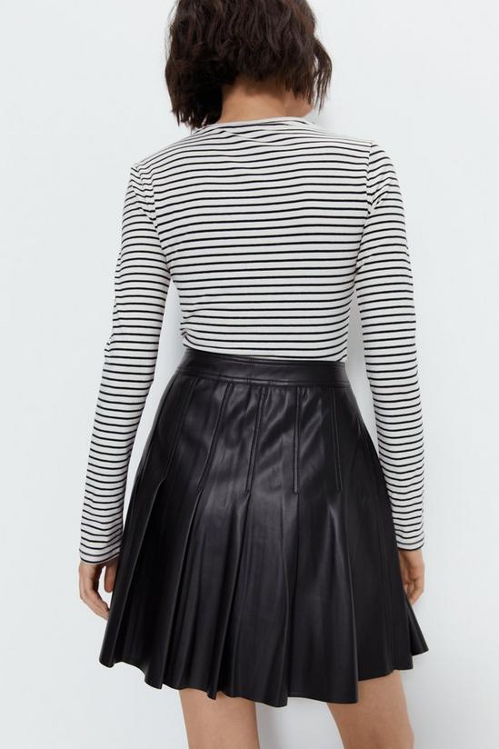 Warehouse Premium Faux Leather Pleated Skirt 4