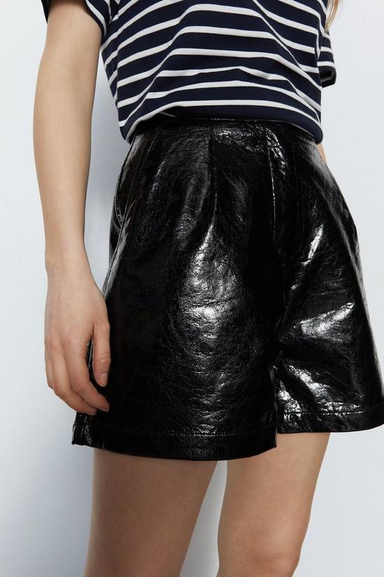 Warehouse Crackle Faux Leather Shorts 1