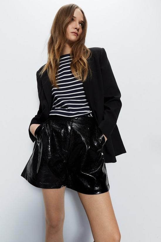 Warehouse Crackle Faux Leather Shorts 3