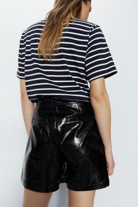Warehouse Crackle Faux Leather Shorts 4