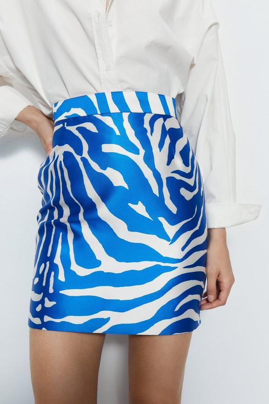 Warehouse Premium Printed Satin Twill Mini Skirt 1