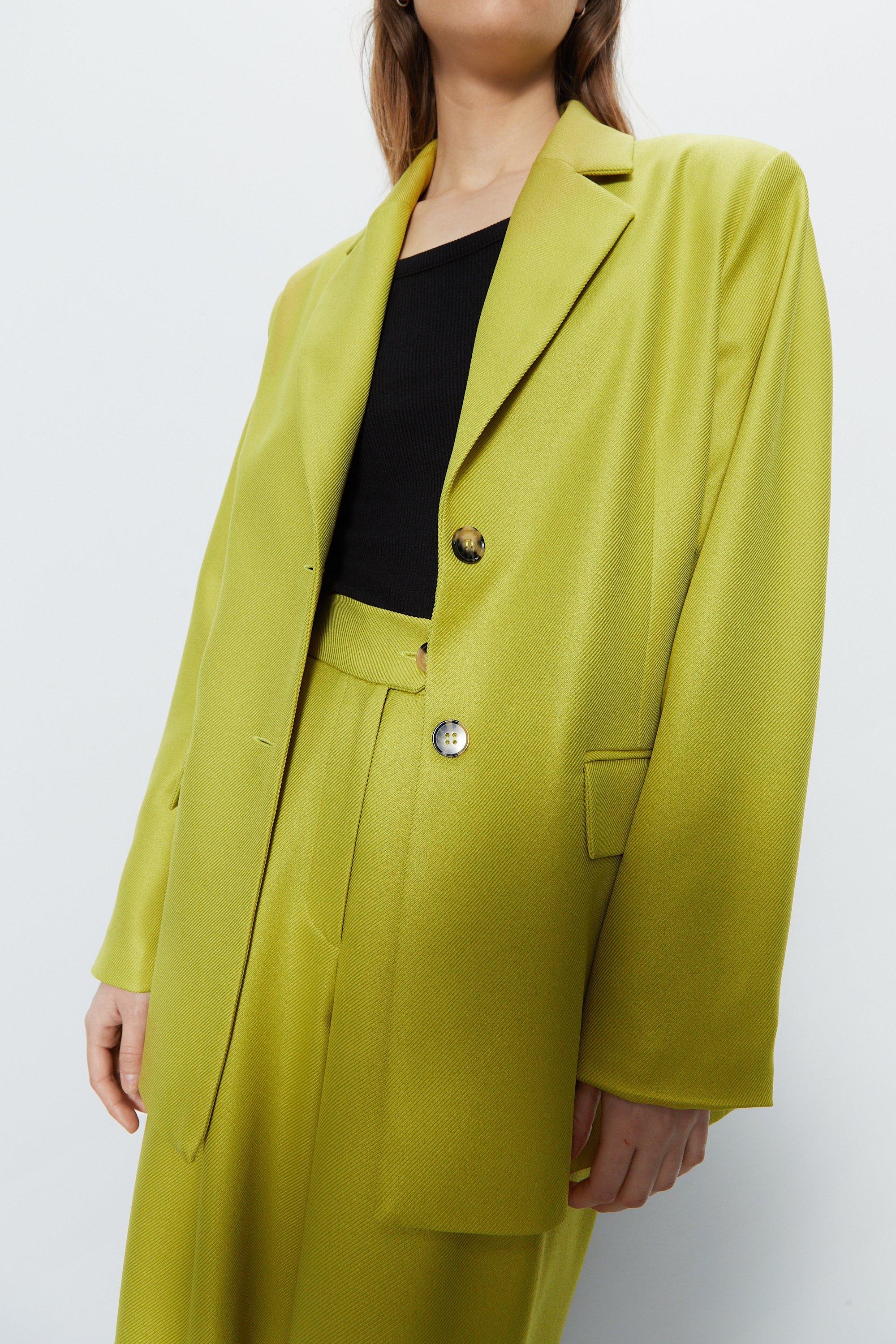 Womens Premium Structured Oversized Blazer - green