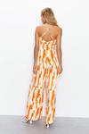 Warehouse Petite Abstract Print Satin Cowl Strappy Jumpsuit thumbnail 4