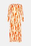 Warehouse Abstract Print Satin Split Column Dress thumbnail 4