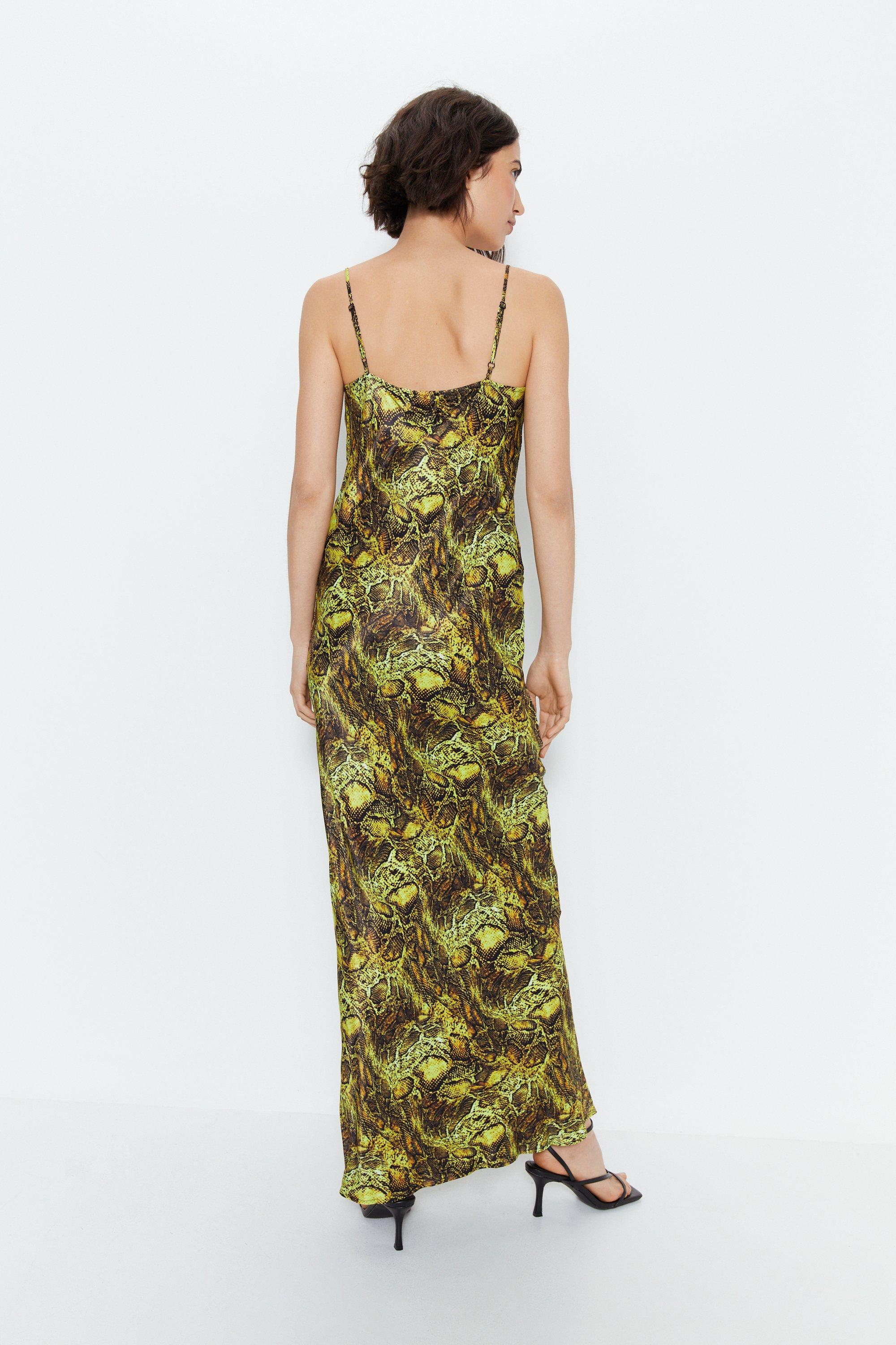 Lime snake print outlet dress