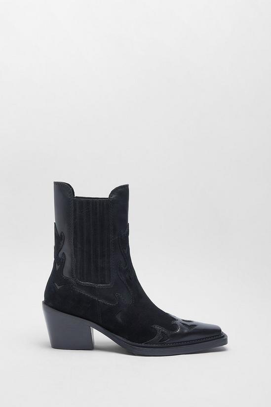 Warehouse Suede Contrast Ankle Western Boot 1