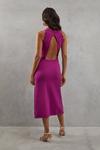 Warehouse Jacquard Fringe Hem Halter Neck Knitted Maxi Dress thumbnail 3