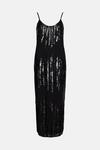 Warehouse Stripe Sequin Midi Slip Dress thumbnail 4