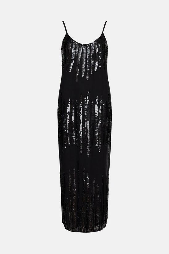 Warehouse Stripe Sequin Midi Slip Dress 4