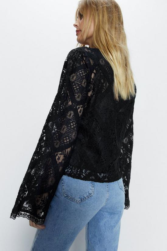 Warehouse Lace Covered Button Top 4