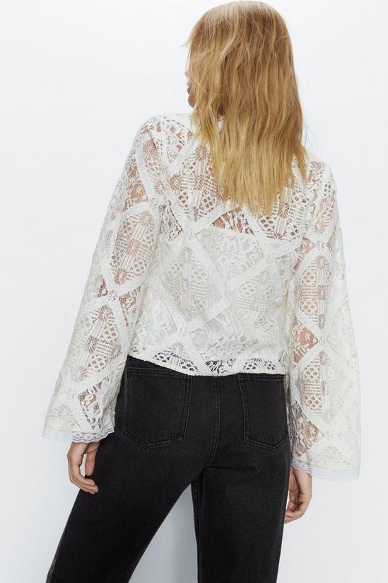 Warehouse Lace Covered Button Top 4