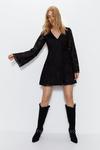 Warehouse Lace Covered Button Flared Sleeve Mini Dress thumbnail 3