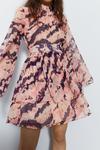 Warehouse Tie Dye Tiered Chiffon Mini Dress thumbnail 1