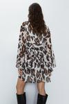 Warehouse Leopard Tiered Chiffon Mini Dress thumbnail 4
