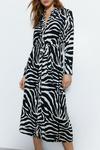 Warehouse Mono Zebra Belted Shirt Dress thumbnail 2