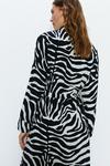 Warehouse Mono Zebra Belted Shirt Dress thumbnail 4