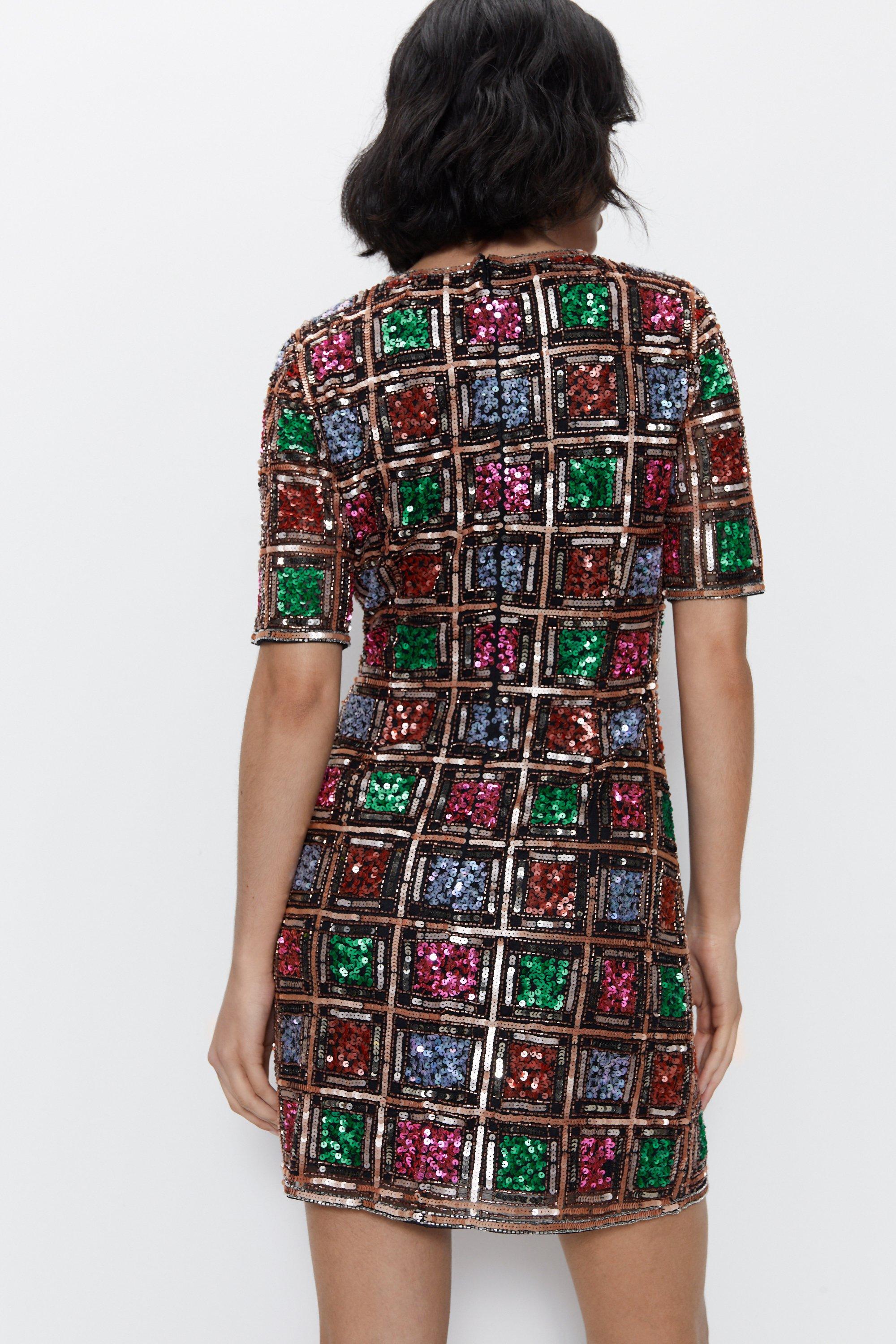 Multicolor sequin hotsell mini dress