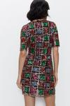 Warehouse Sequin Checkerboard Short Sleeve Mini Dress thumbnail 4