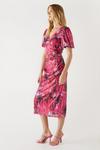 Warehouse Printed Sequin Puff Sleeve Ruched Midi Dress thumbnail 2