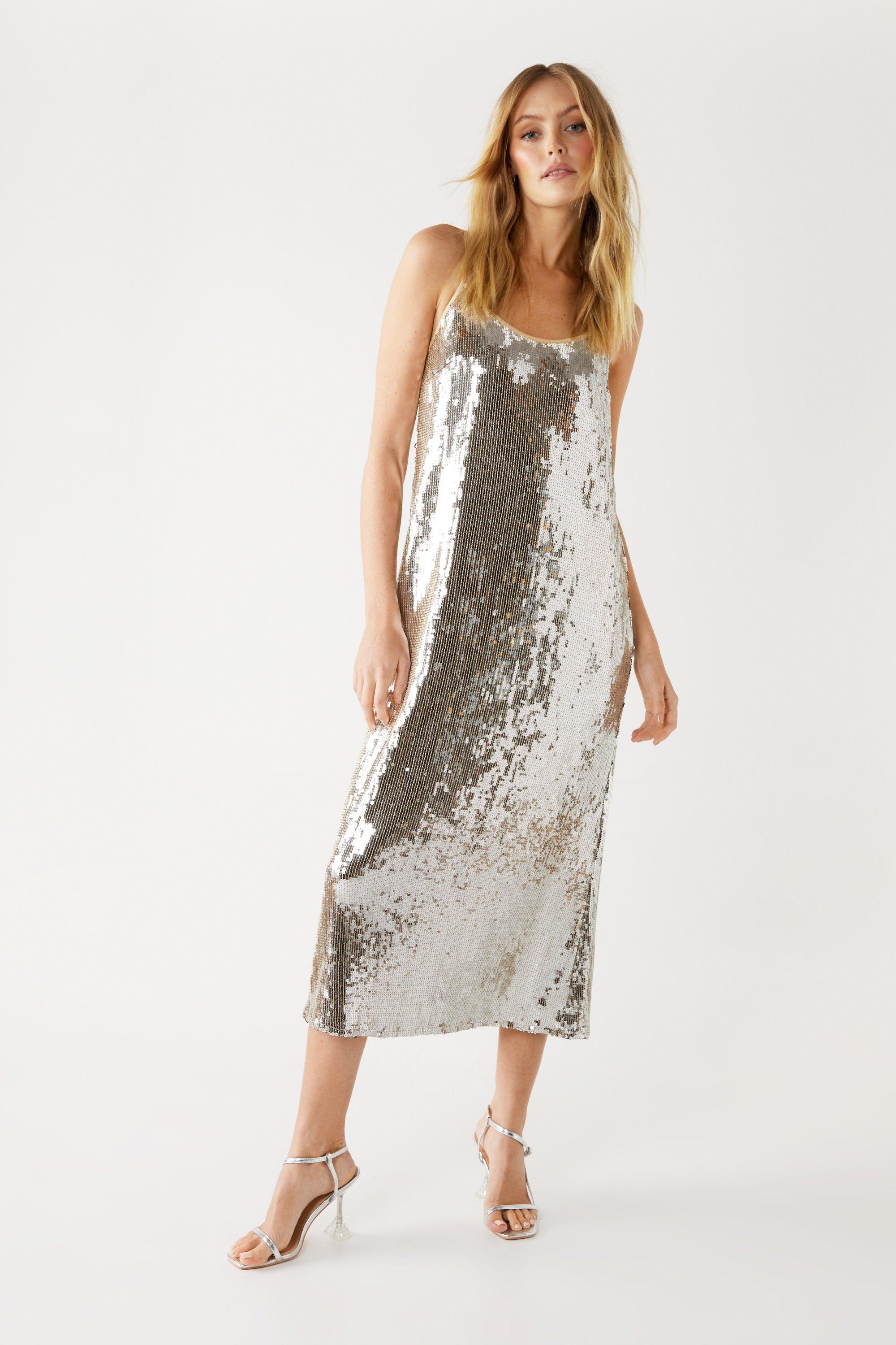 Silver cami outlet dress