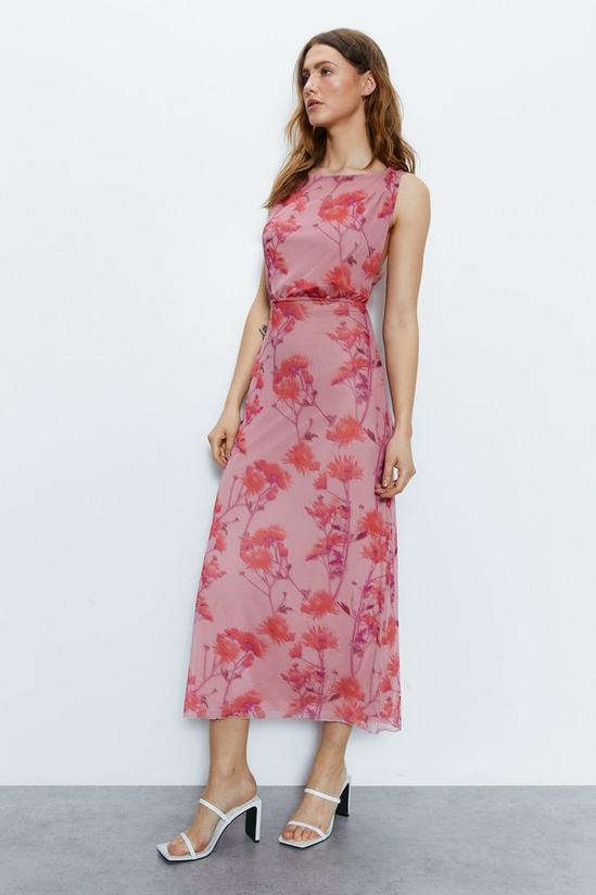 Warehouse Open Back Floral Midi Dress 3