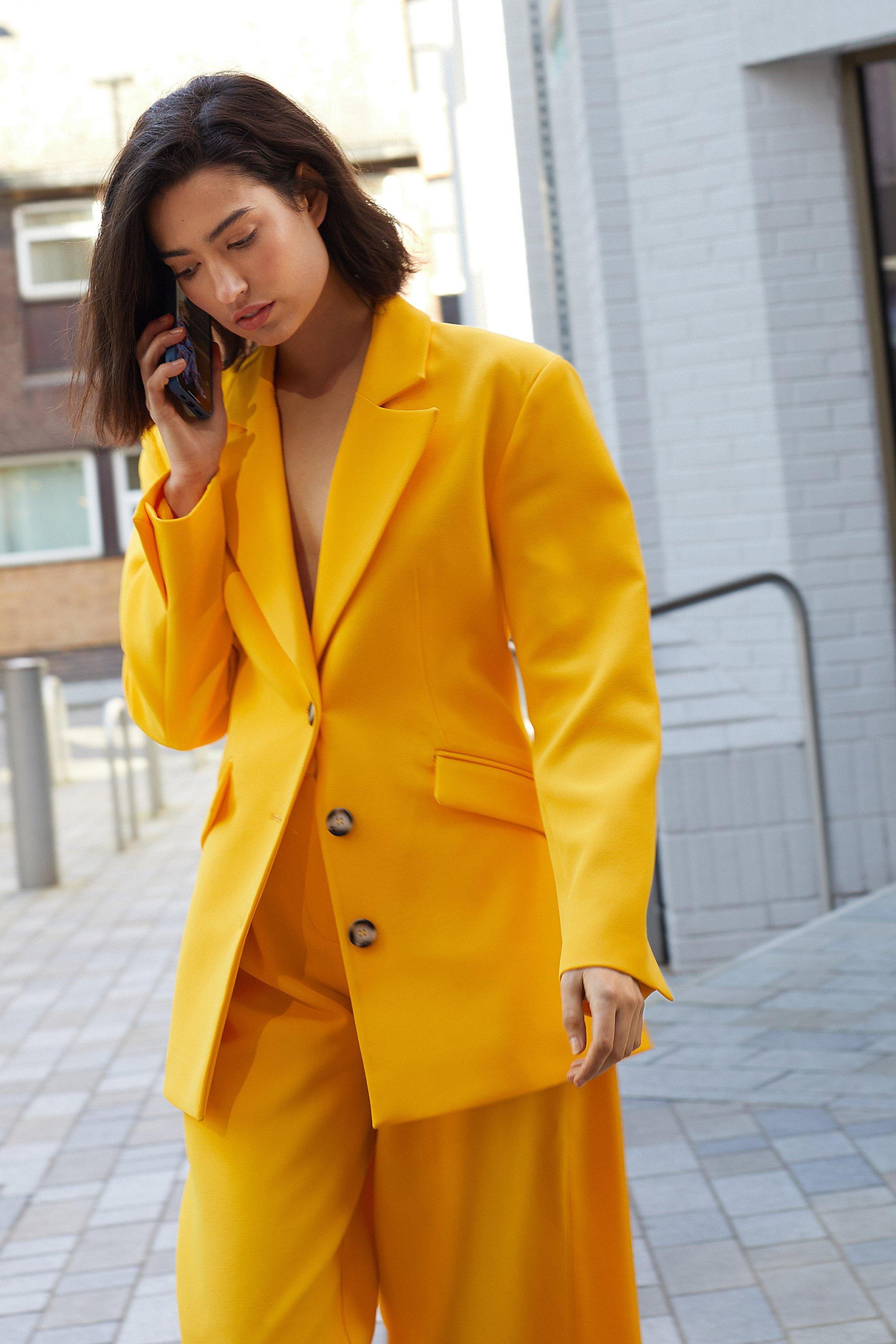 Womens Premium Tailored Masculine Blazer - orange