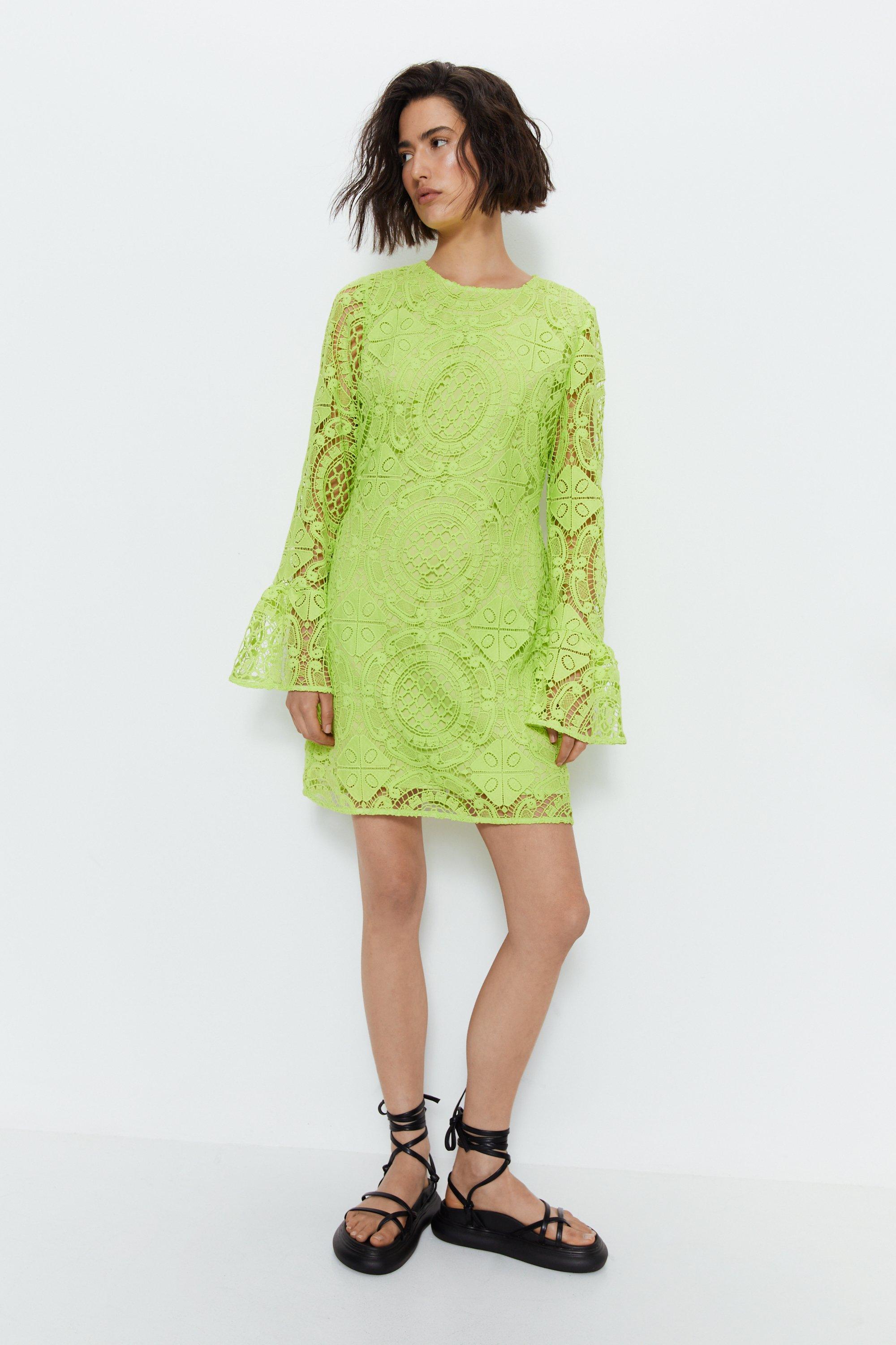 Warehouse green hot sale lace dress